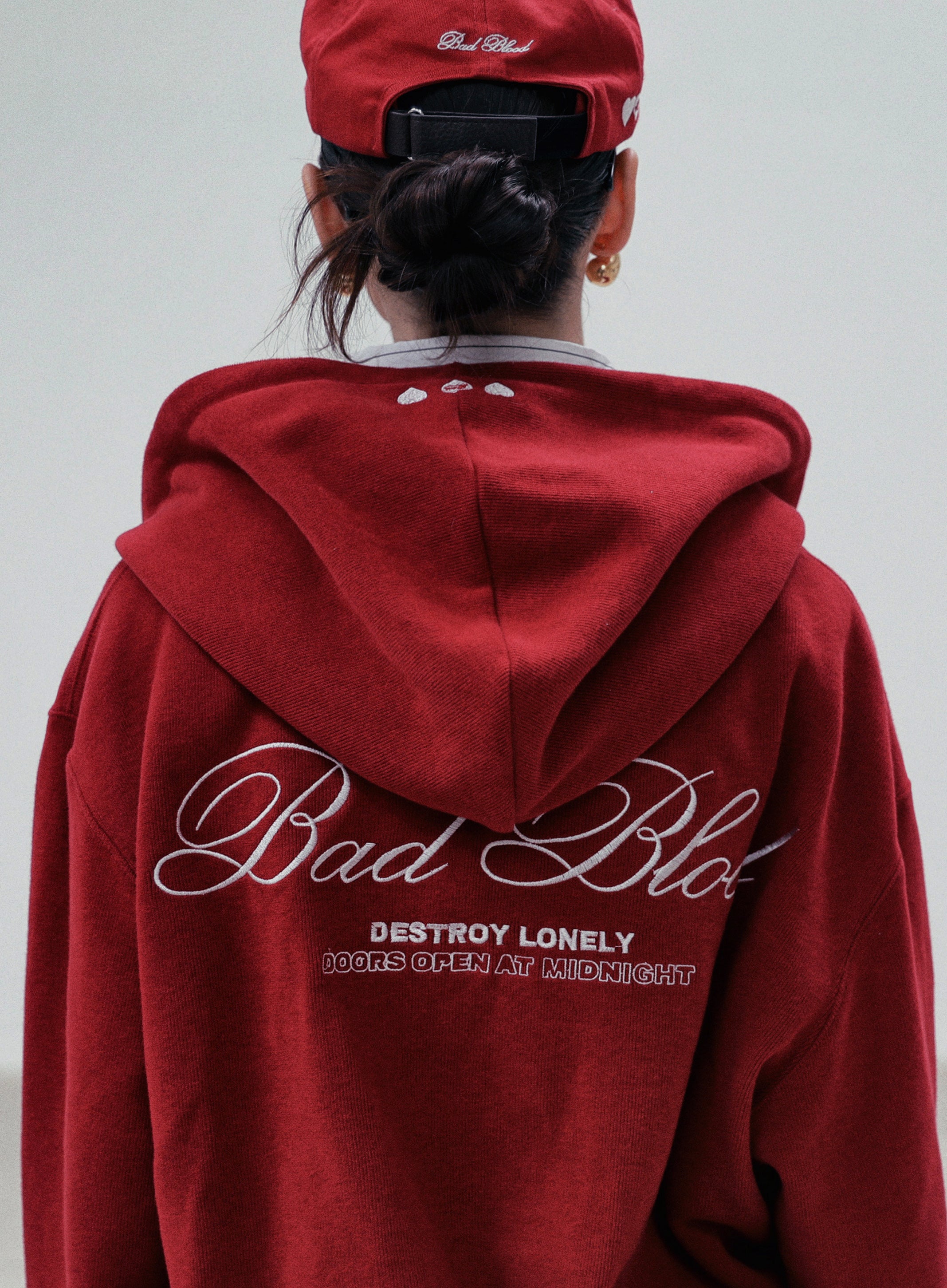 Classic Logo Hooded Zip-Up - Red – BADBLOOD TAIWAN
