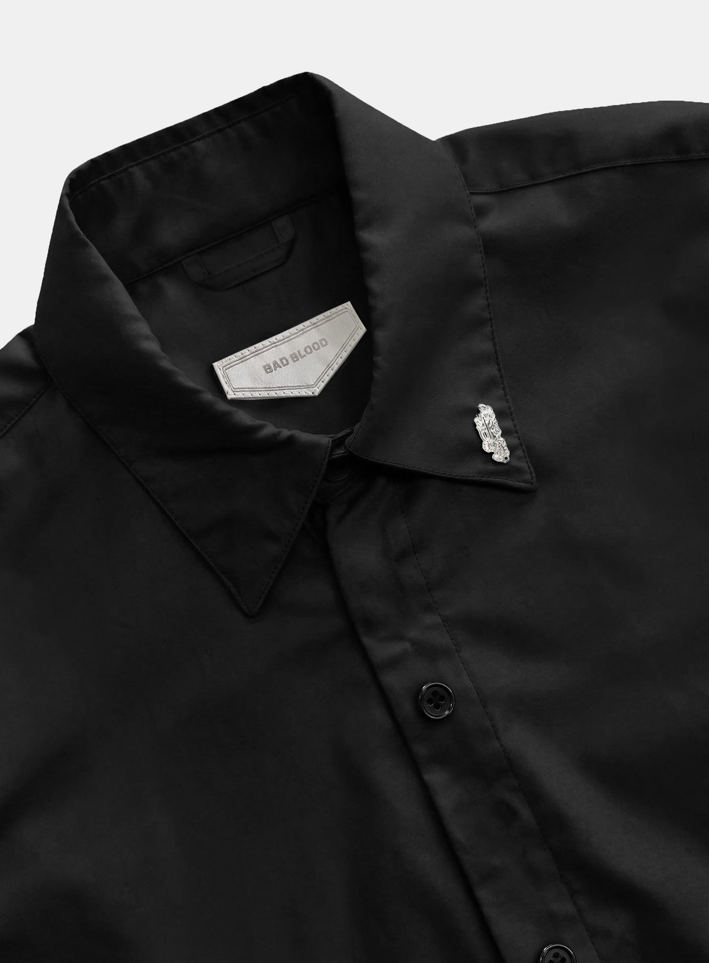 [w-sht26-008] Uniform Classic Slim-Fit Dress Shirt - Black