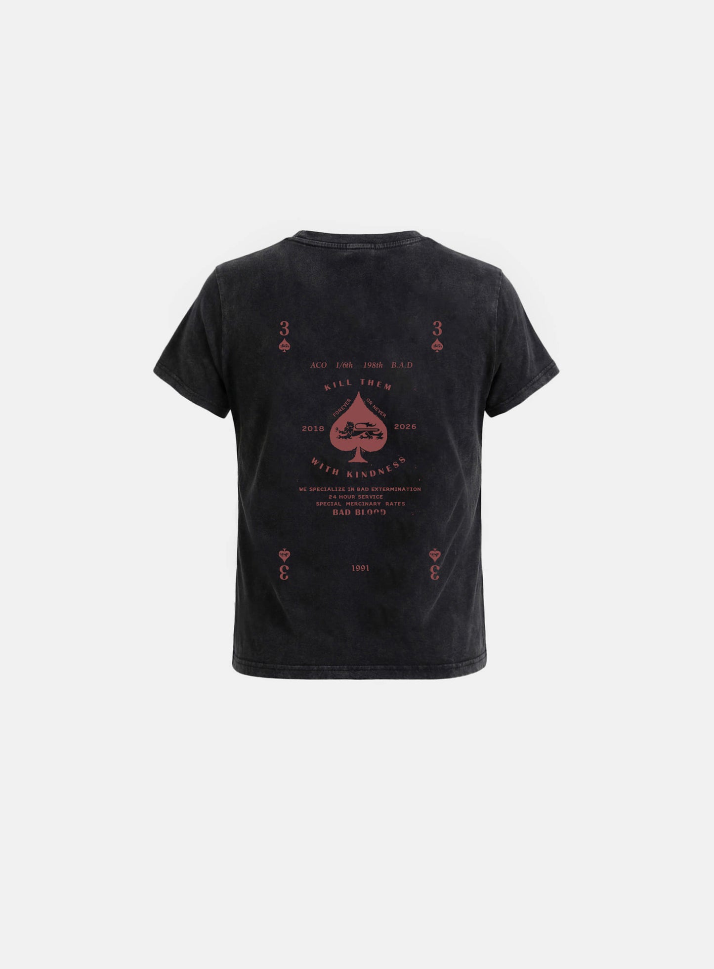 [w-tee26-168] Ace of Spades Short Sleeve T-Shirt - Black
