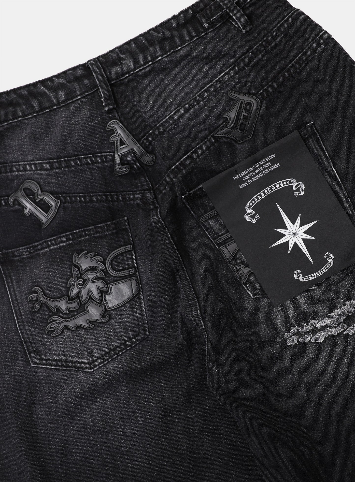 0309 Fallout Convex Denim Pants - Black