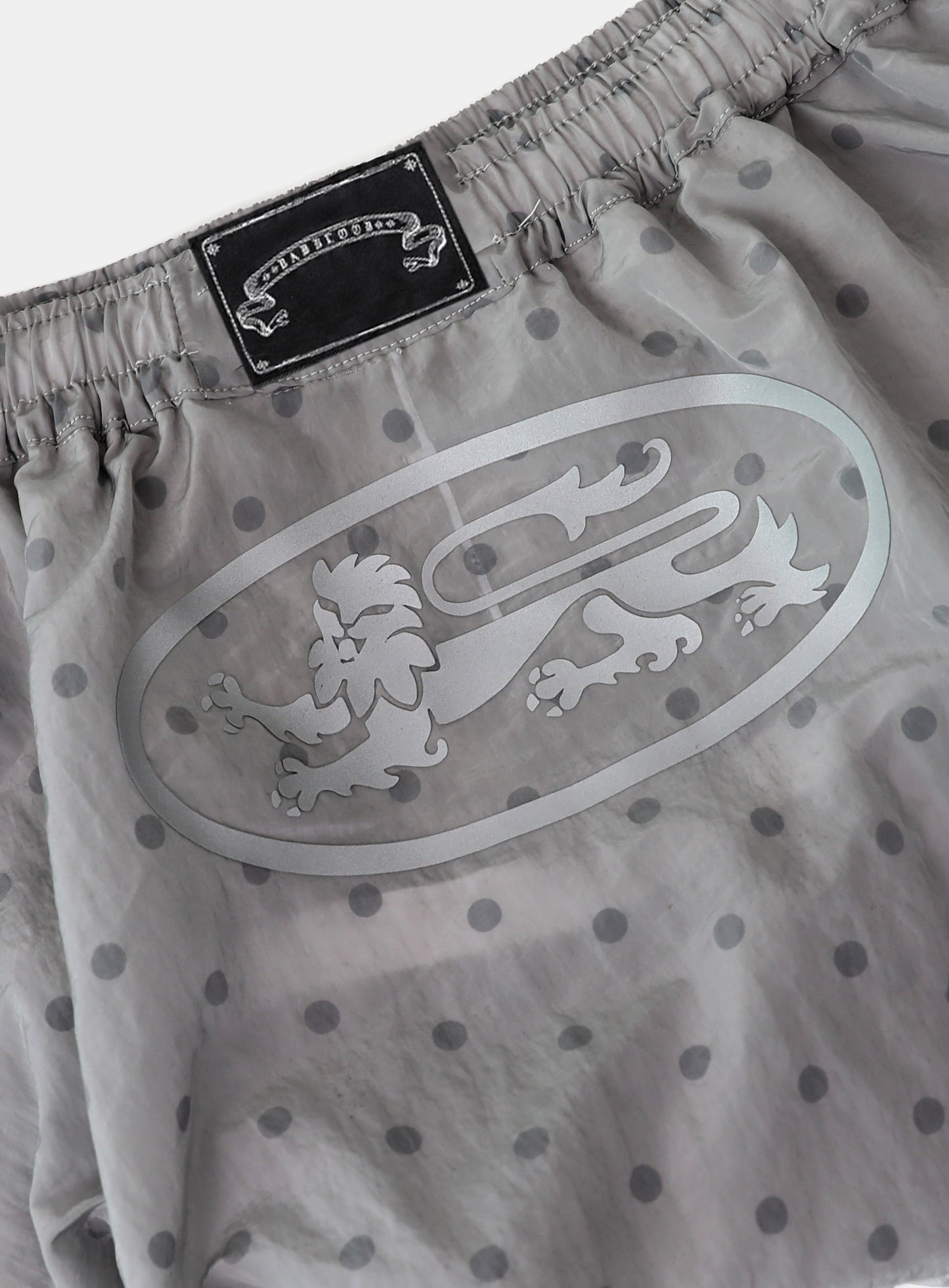 Mystic Nylon Reflective Balloon Mini Skirt - Grey Dot