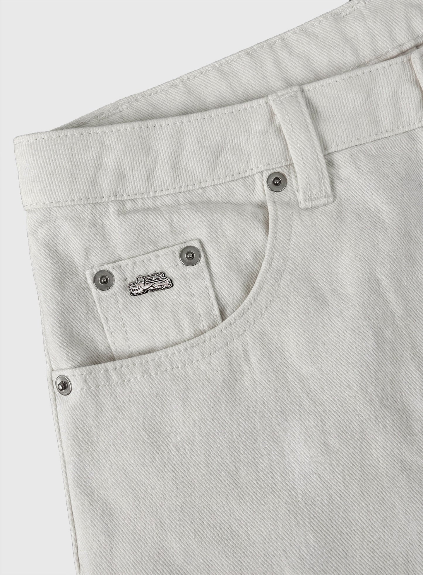 [w-pts26-041] 701 Semi Curved Fit Pants - White