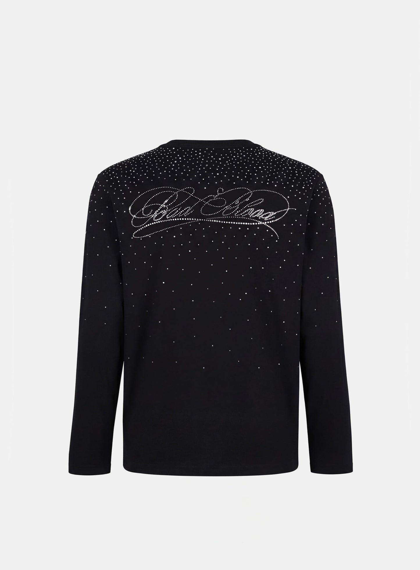 [w-tee26-014] Dark Classic Rhinestone Long Sleeve - Black