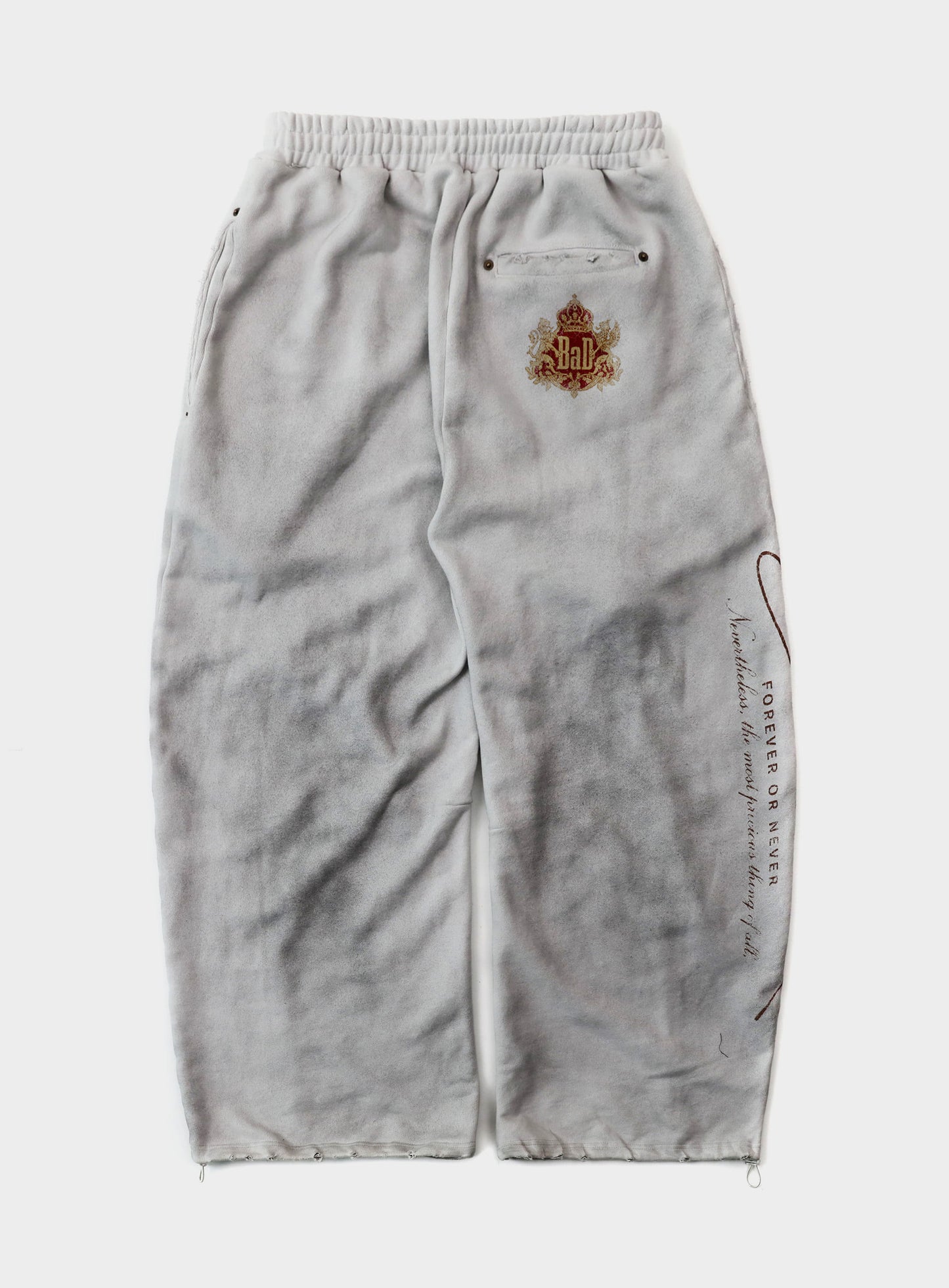 Royal Classic Distressed 2-Way Curved Jogger Trousers - White