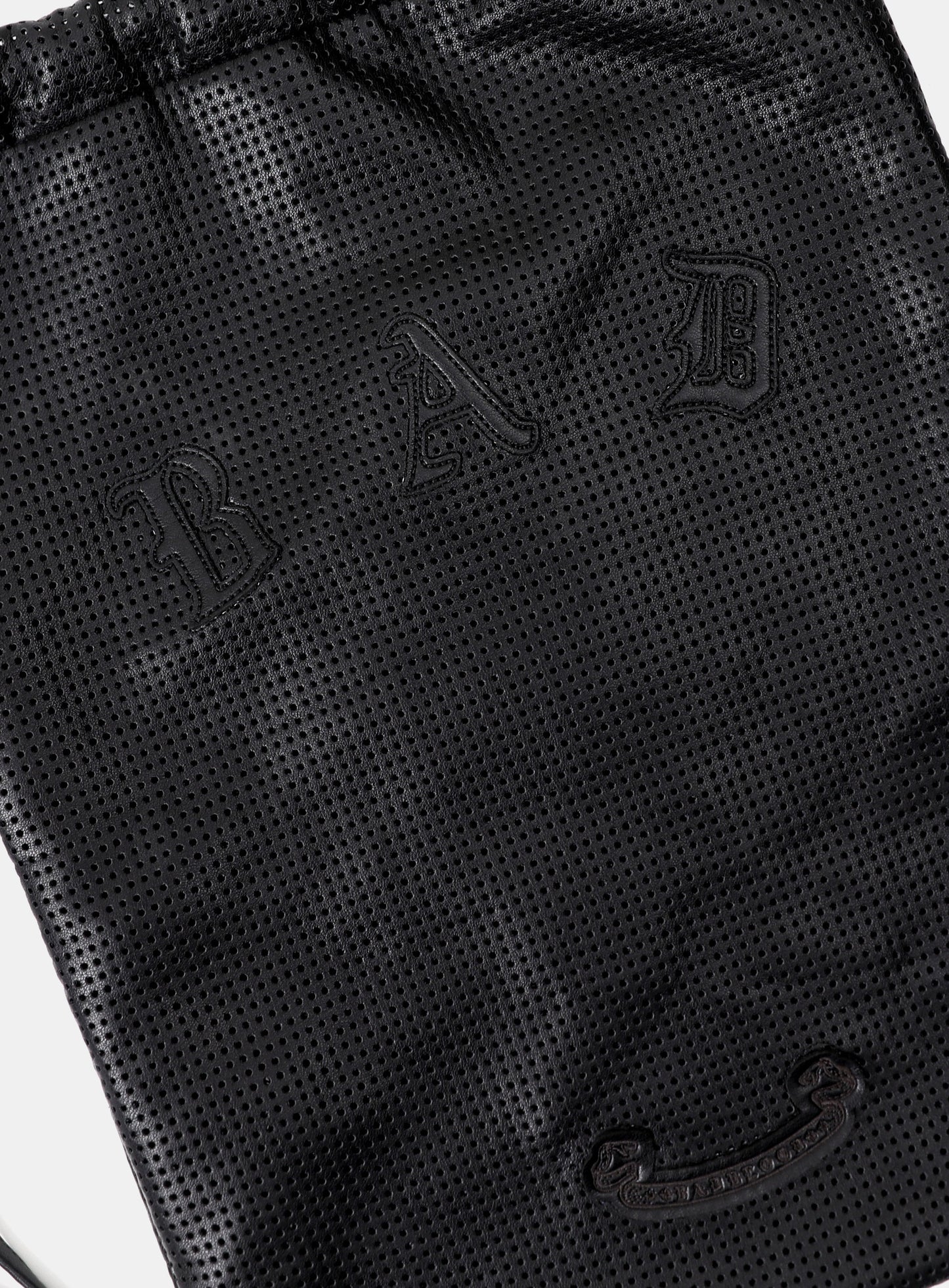 Perforated Leather Gym Sack - Black