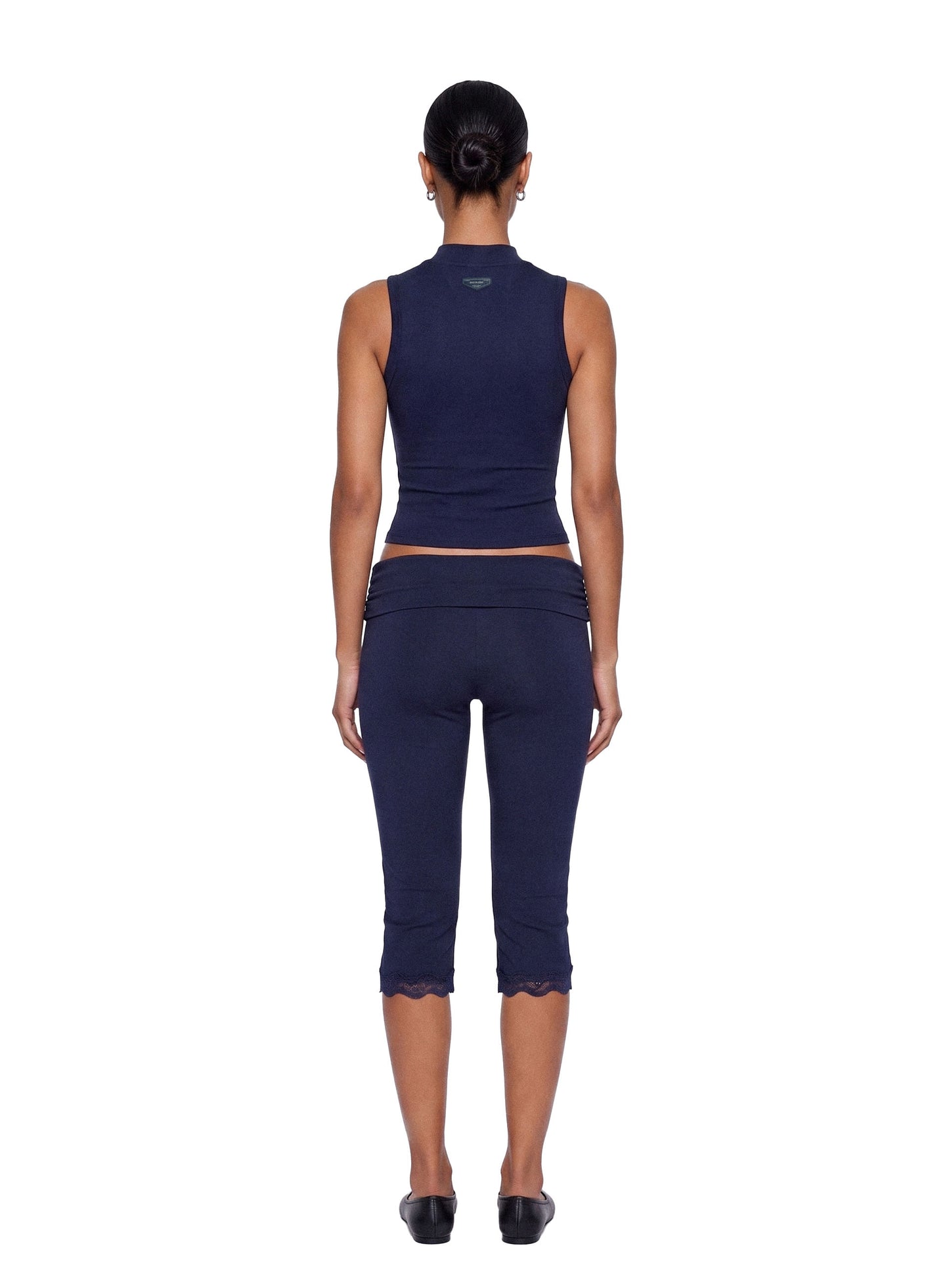 [w-tnk26-025] Everyday Mock-Neck Tank - Navy