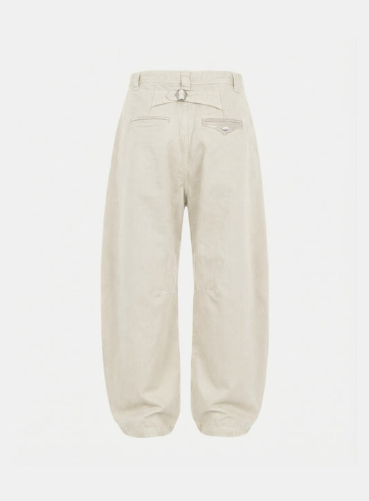 [w-pts26-006] Mystic Formal Curved Chino Pants - Cream