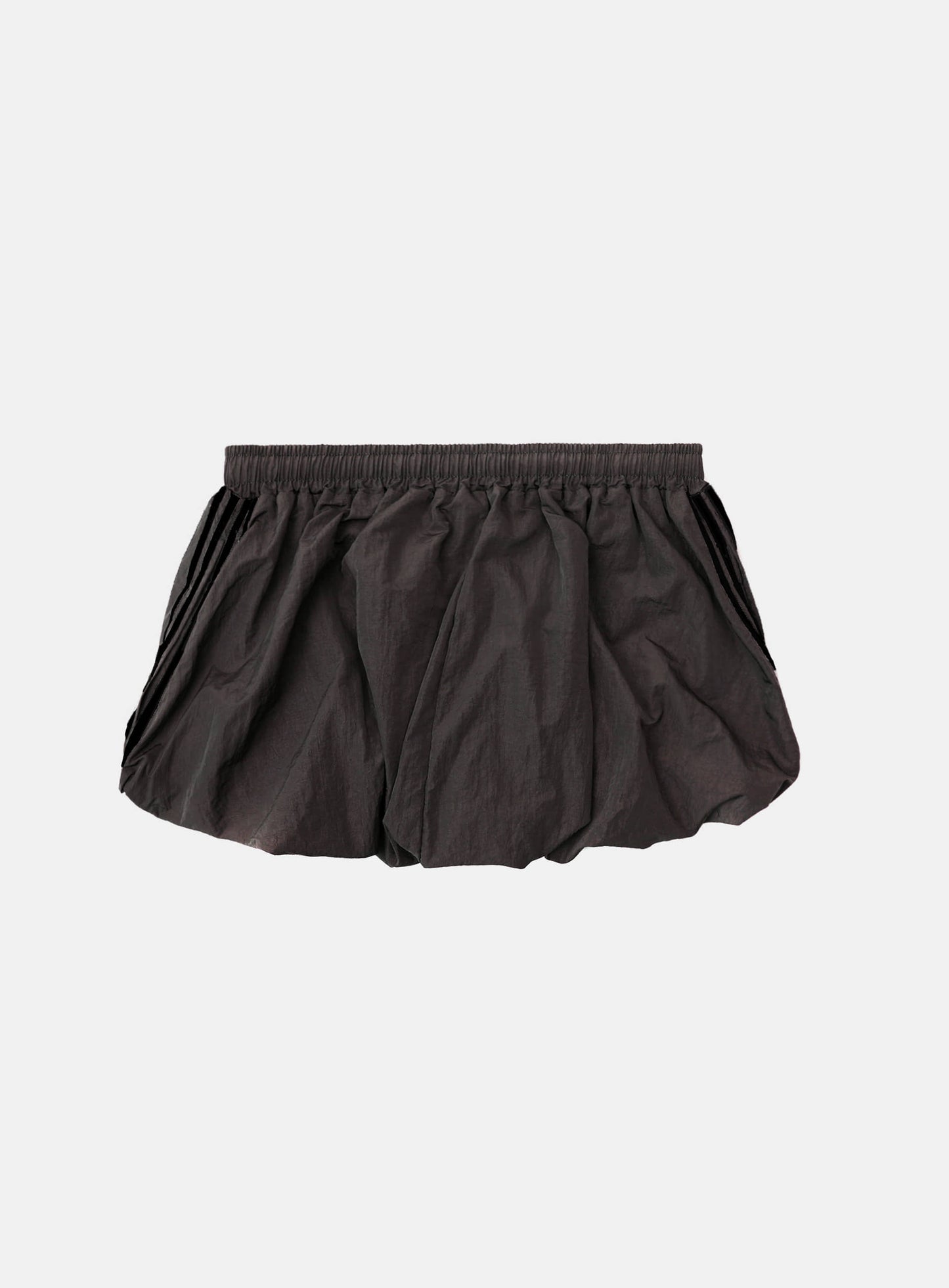 Dark Billy Nylon Balloon Mini Skirt - Charcoal Brown