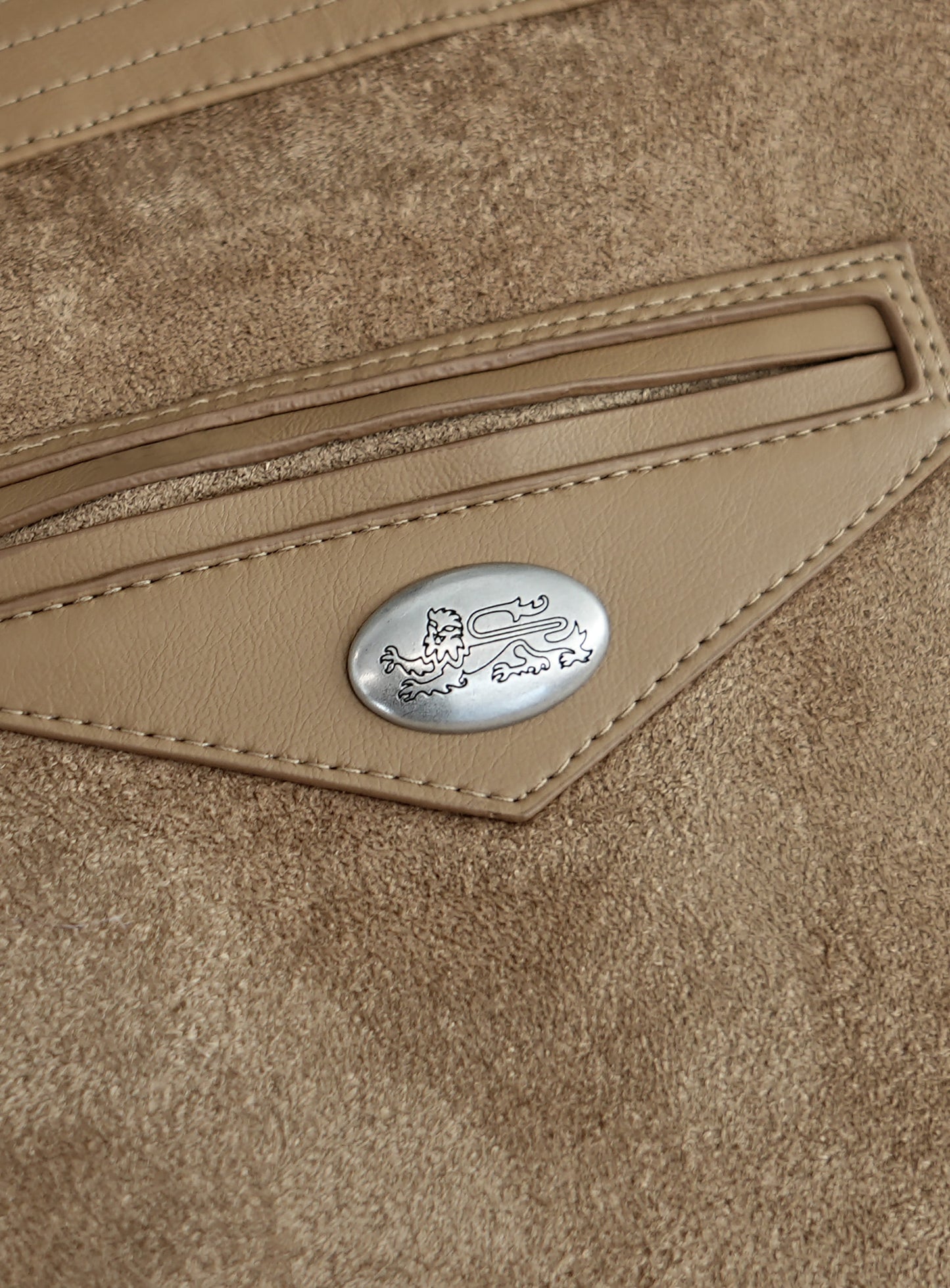 [w-jkt26-017] Arc Suede Contrast Bomber Jacket - Brown