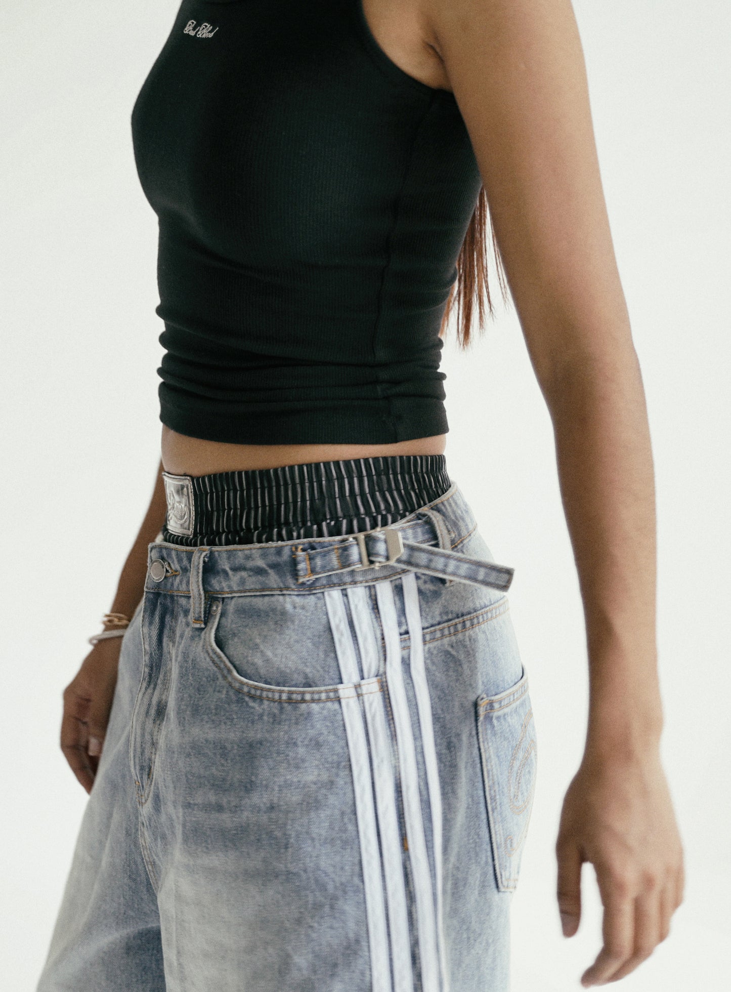 Billy Track Bermuda Jeans Baggy Fit - Blue