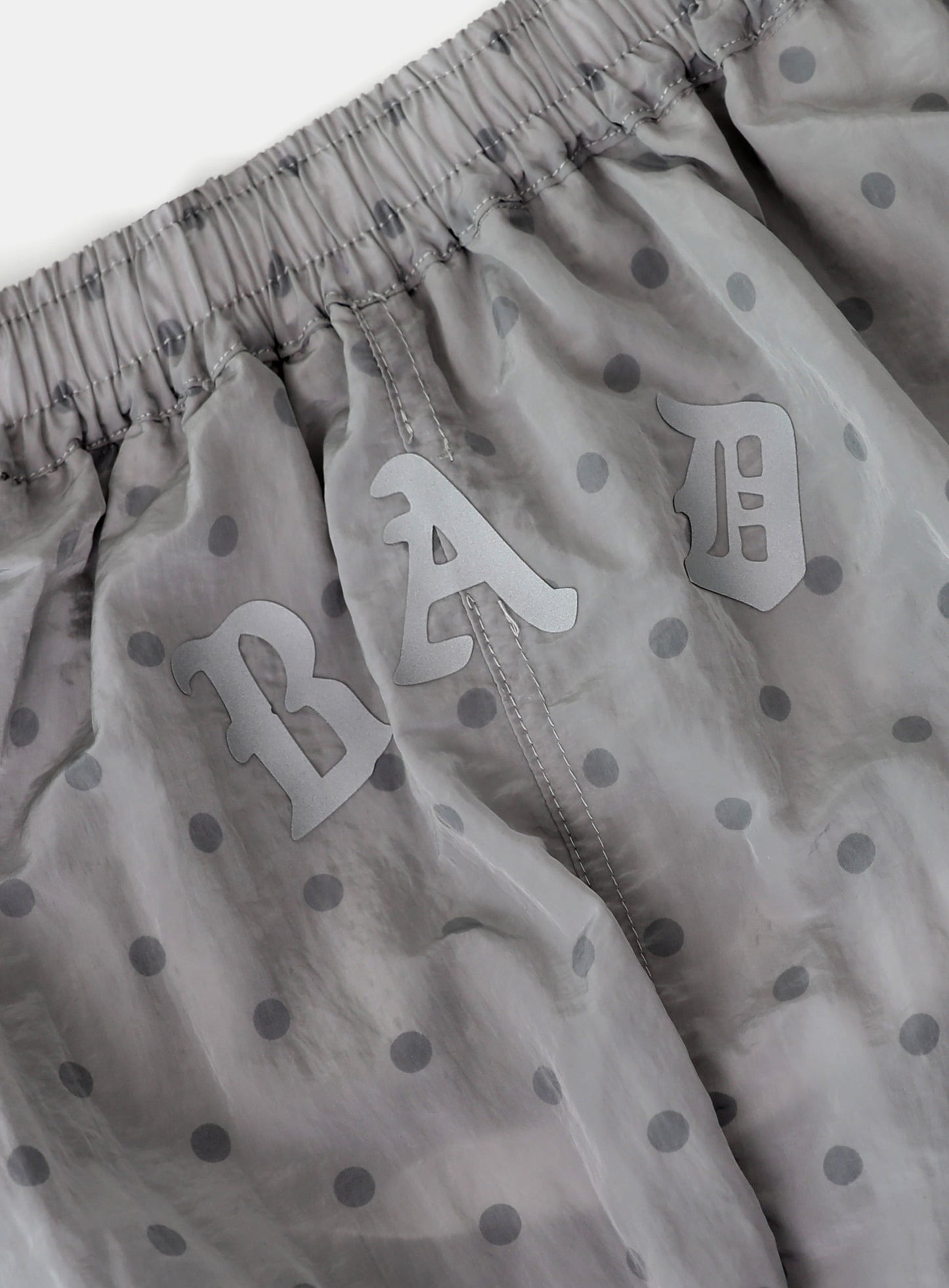 Mystic Nylon Reflective Balloon Mini Skirt - Grey Dot