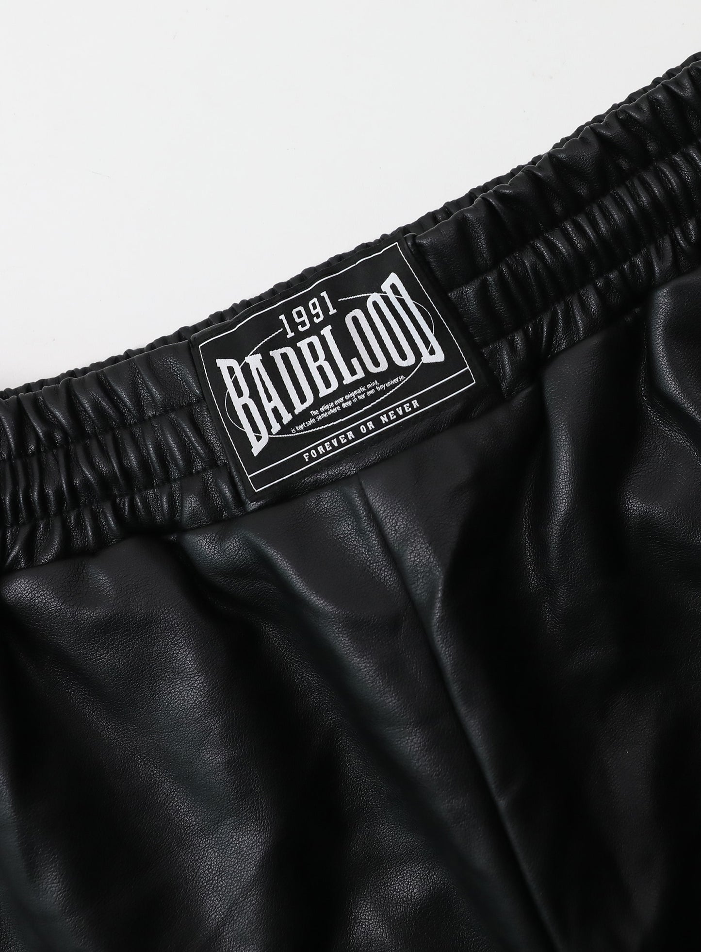 [w-pts25-091] Contrast Leather Track Pants - Red Python