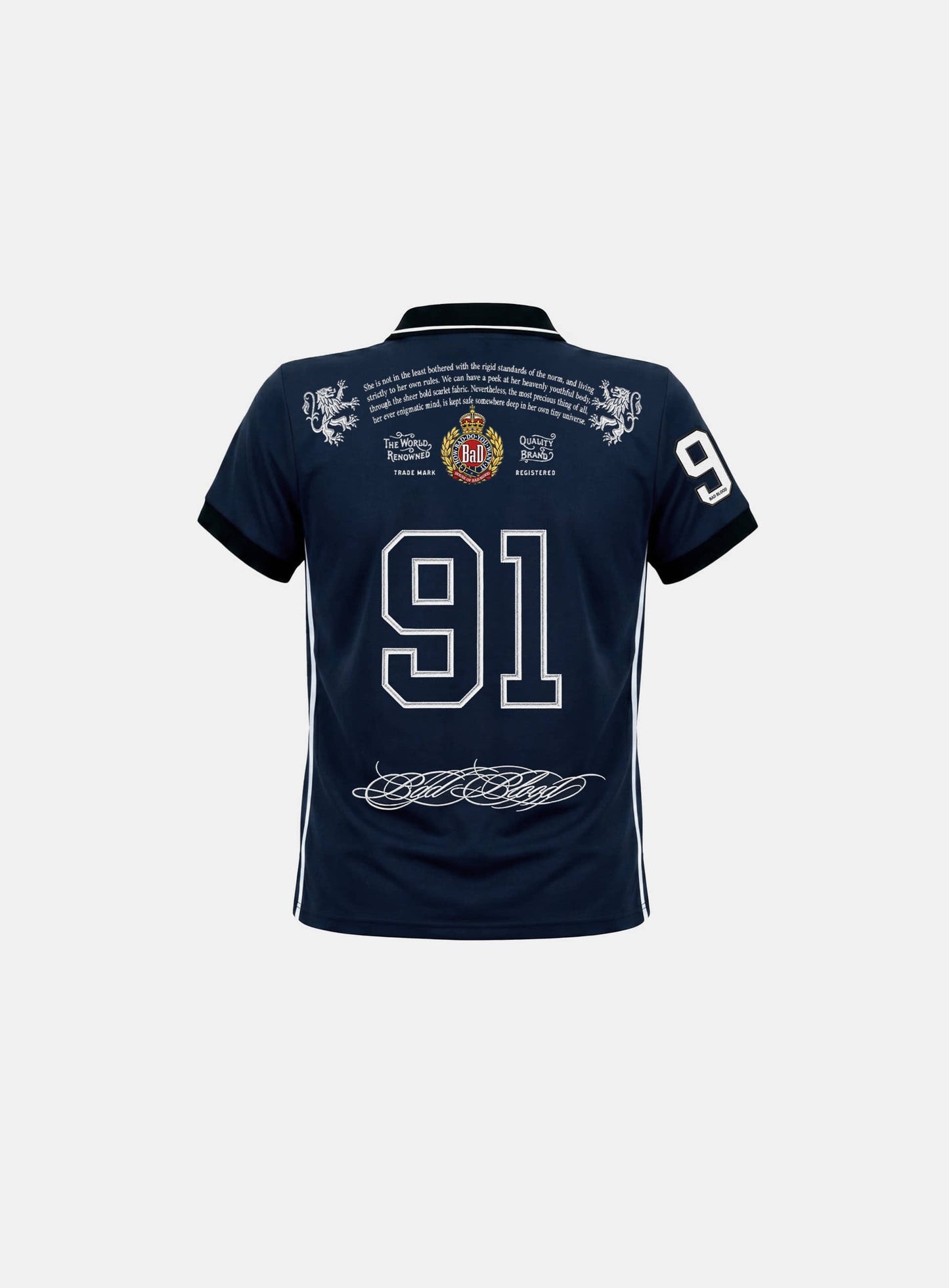[w-tee26-199] Dark Classic 2 Heritage Polo Shirt - Navy