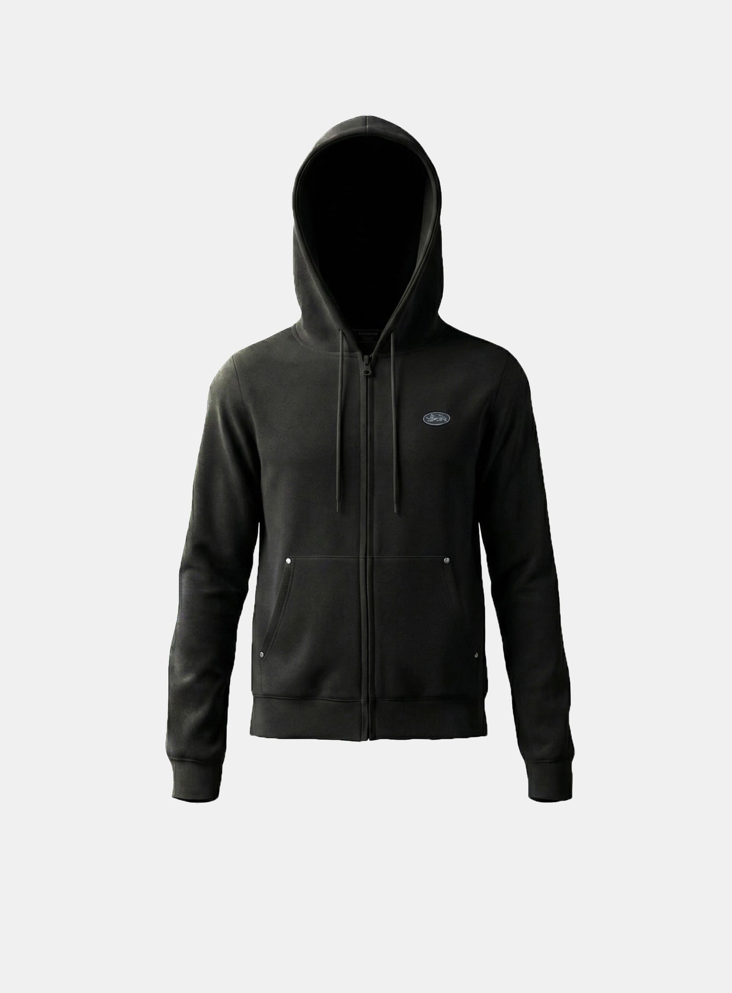 [w-hde26-015] BS Soft Terry Zip-Up Hoodie - Black