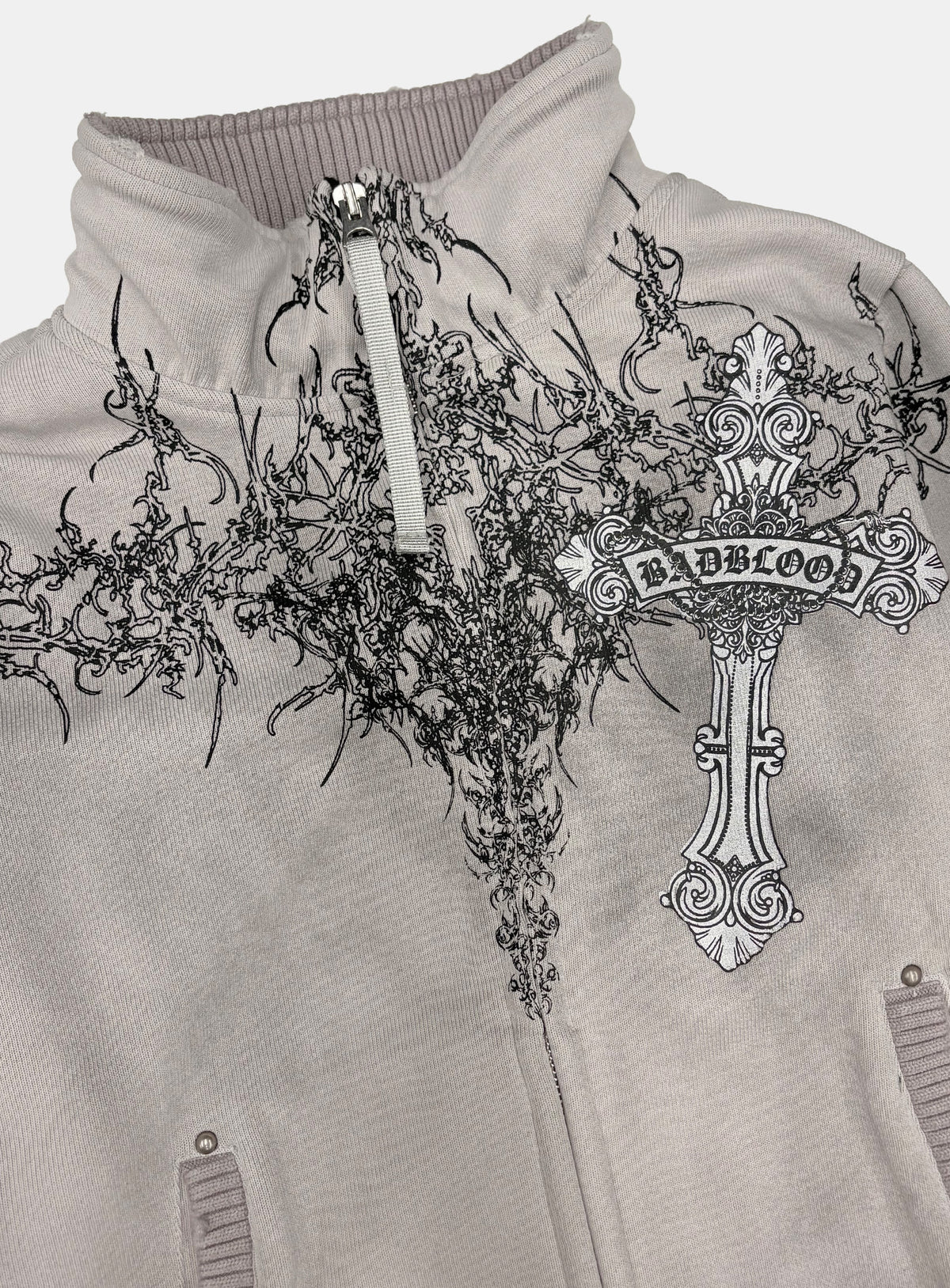[w-jkt26-070] TMV RELIC CROSS Full-Zip Workshop Knit Track Top - Grey