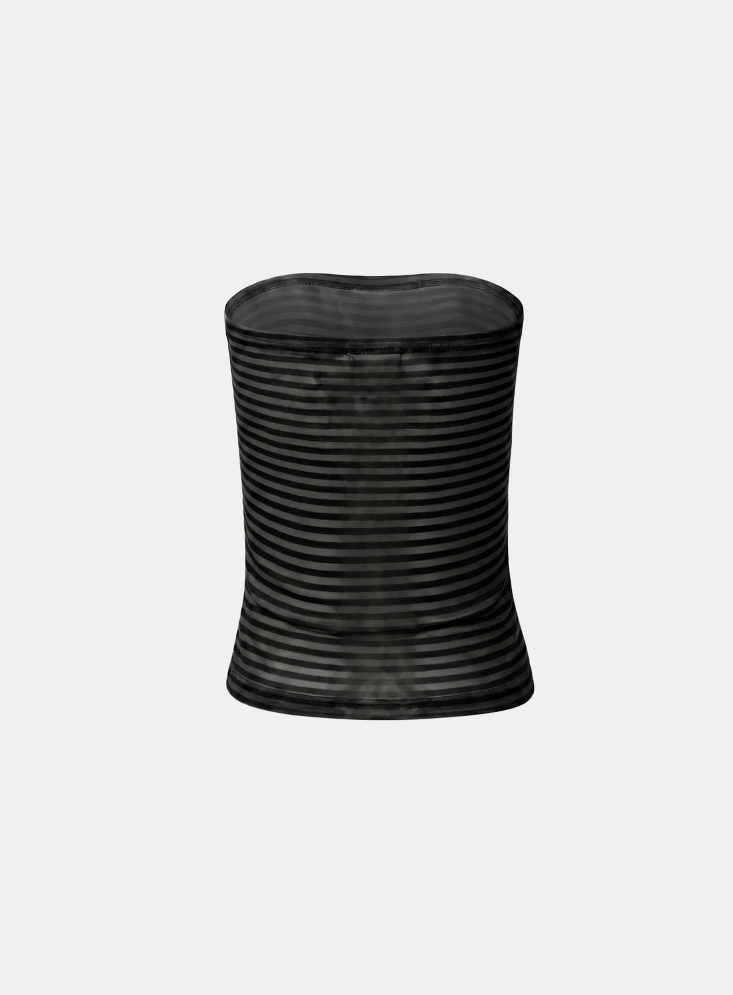 [AQUA] [w-tnk26-052] Dark Classic 2 Mesh Long Tube Top - Black Stripe