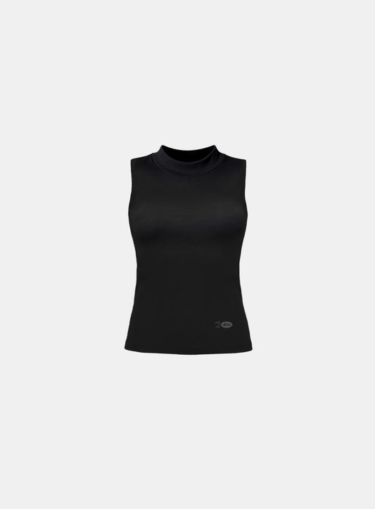 [w-tnk26-028] Everyday Mock-Neck Tank - Black