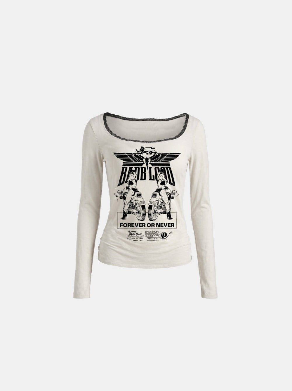 [w-tee26-162] Aero Rider Squad Loose-Fit Long Sleeve - Cream