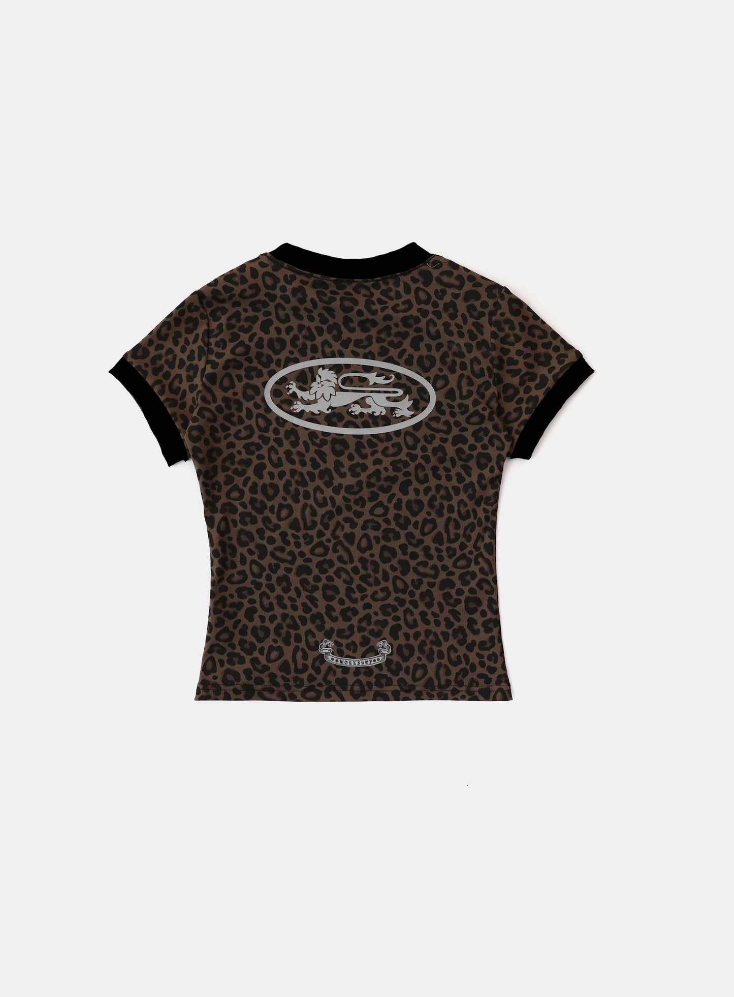 Mystic Oval Logo Jersey Ringer T-Shirt - Brown Leopard