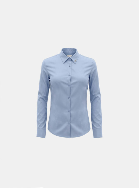 [w-sht26-007] Uniform Classic Slim-Fit Dress Shirt - Sky Blue