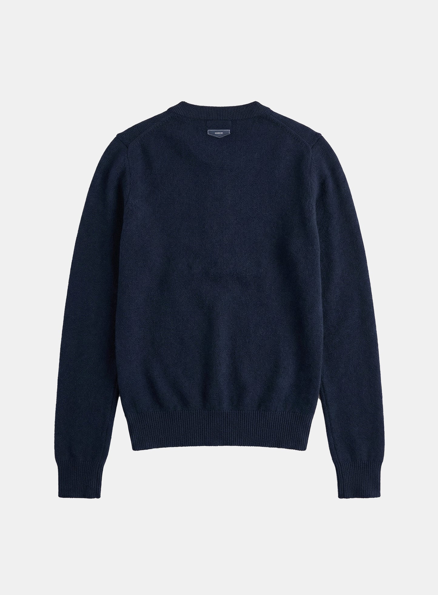 [w-knt26-019] Fine Merino Wool V-Neck Knit - Navy