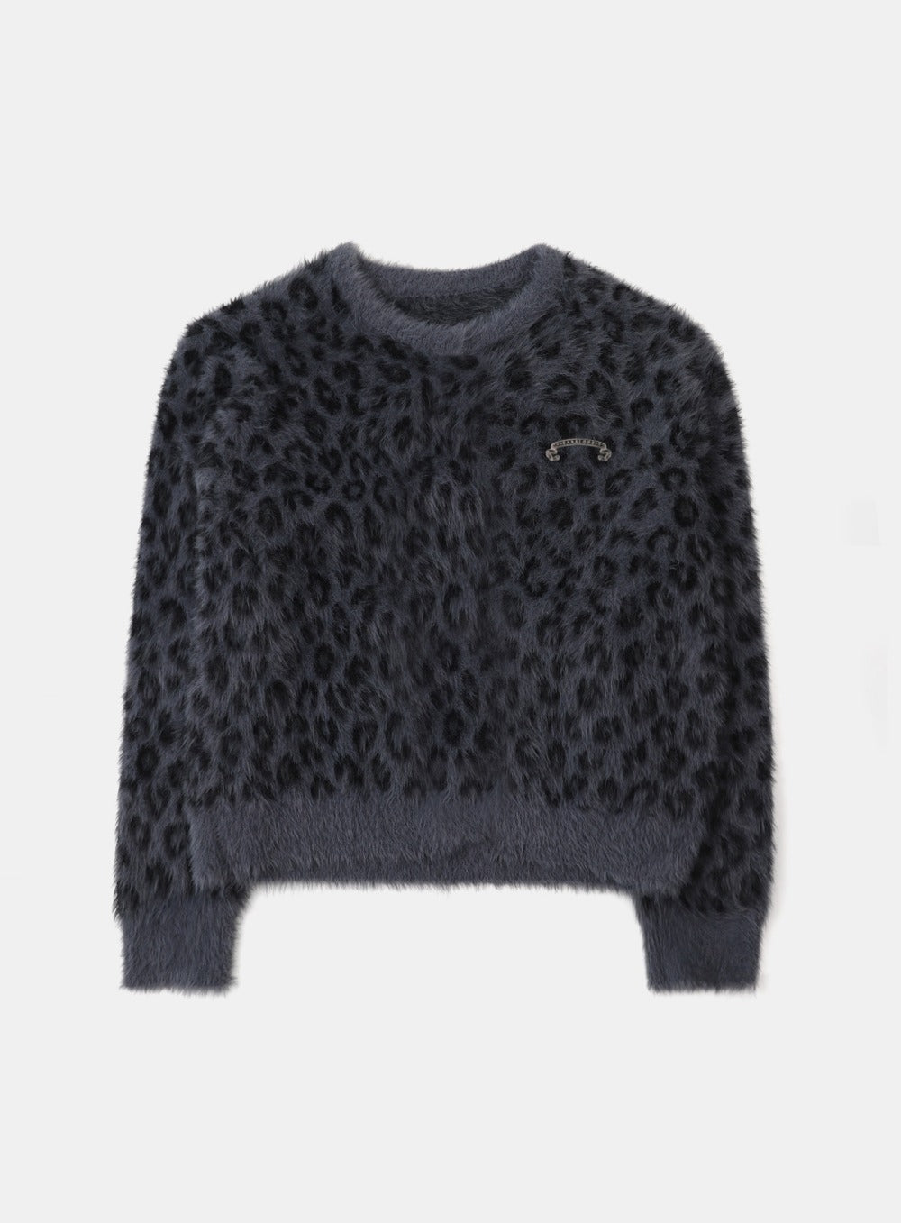 [w-knt25-014] Viper Mohair Sweater - Black Leopard