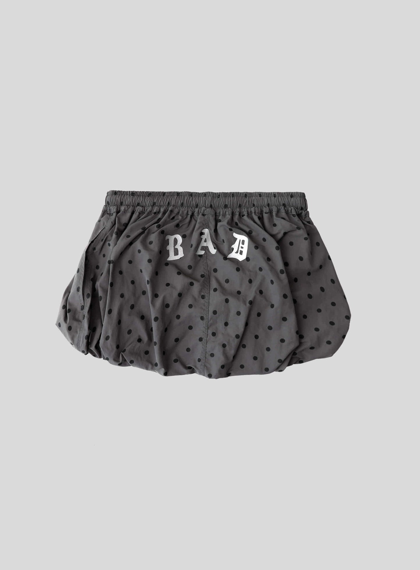 Mystic Nylon Reflective Balloon Mini Skirt - Charcoal Dot