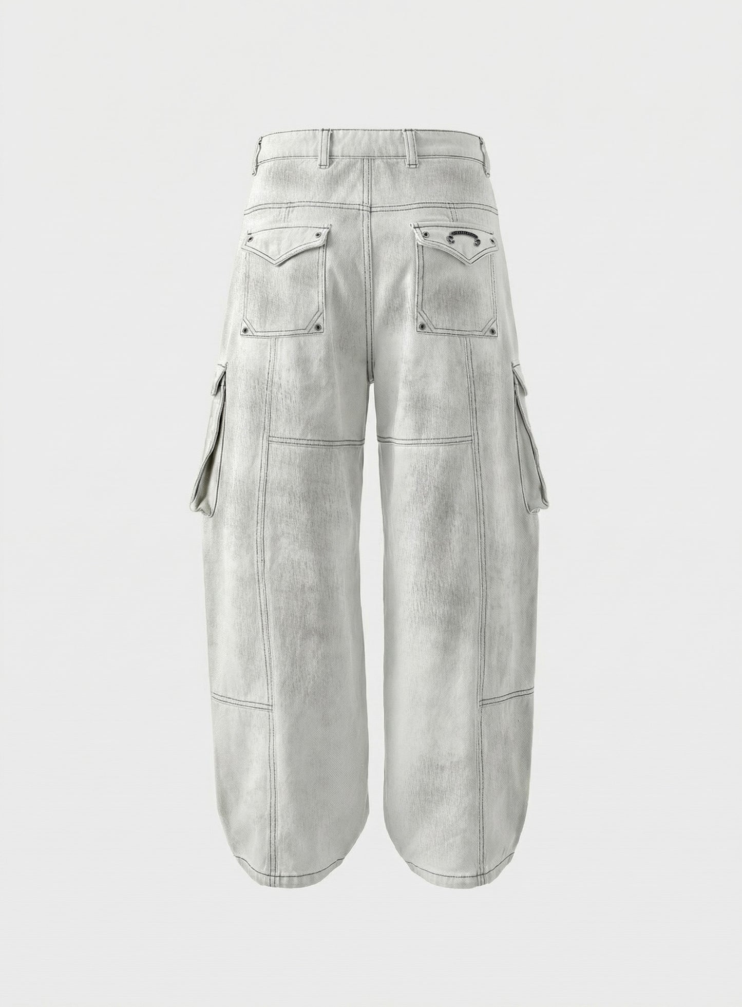 [w-pts26-066] Arc Curved Fit Cargo Pants - White