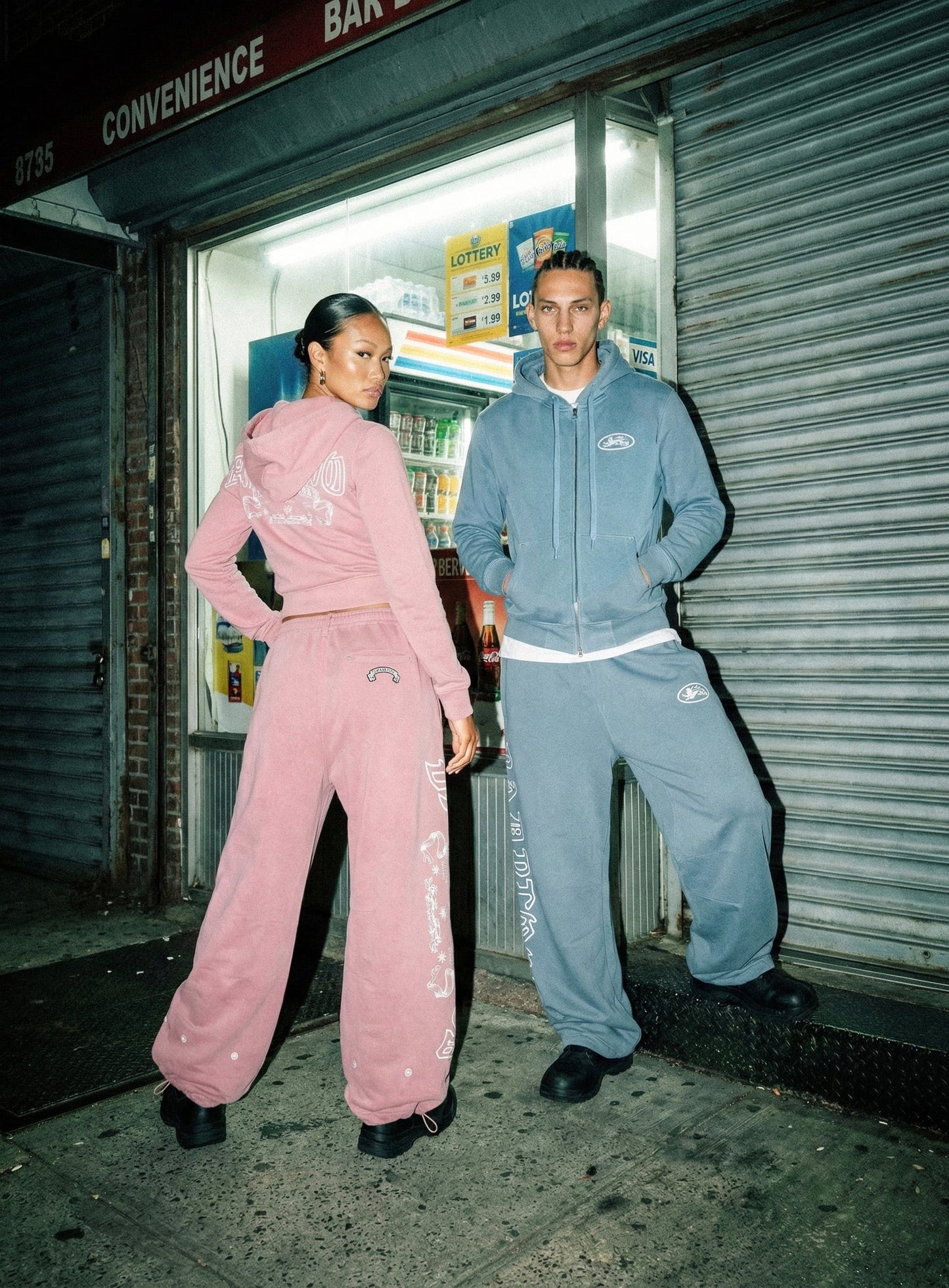 [w-pts26-053] Mystic Capsule Semi-Curved Fit Joggers - Sky Blue