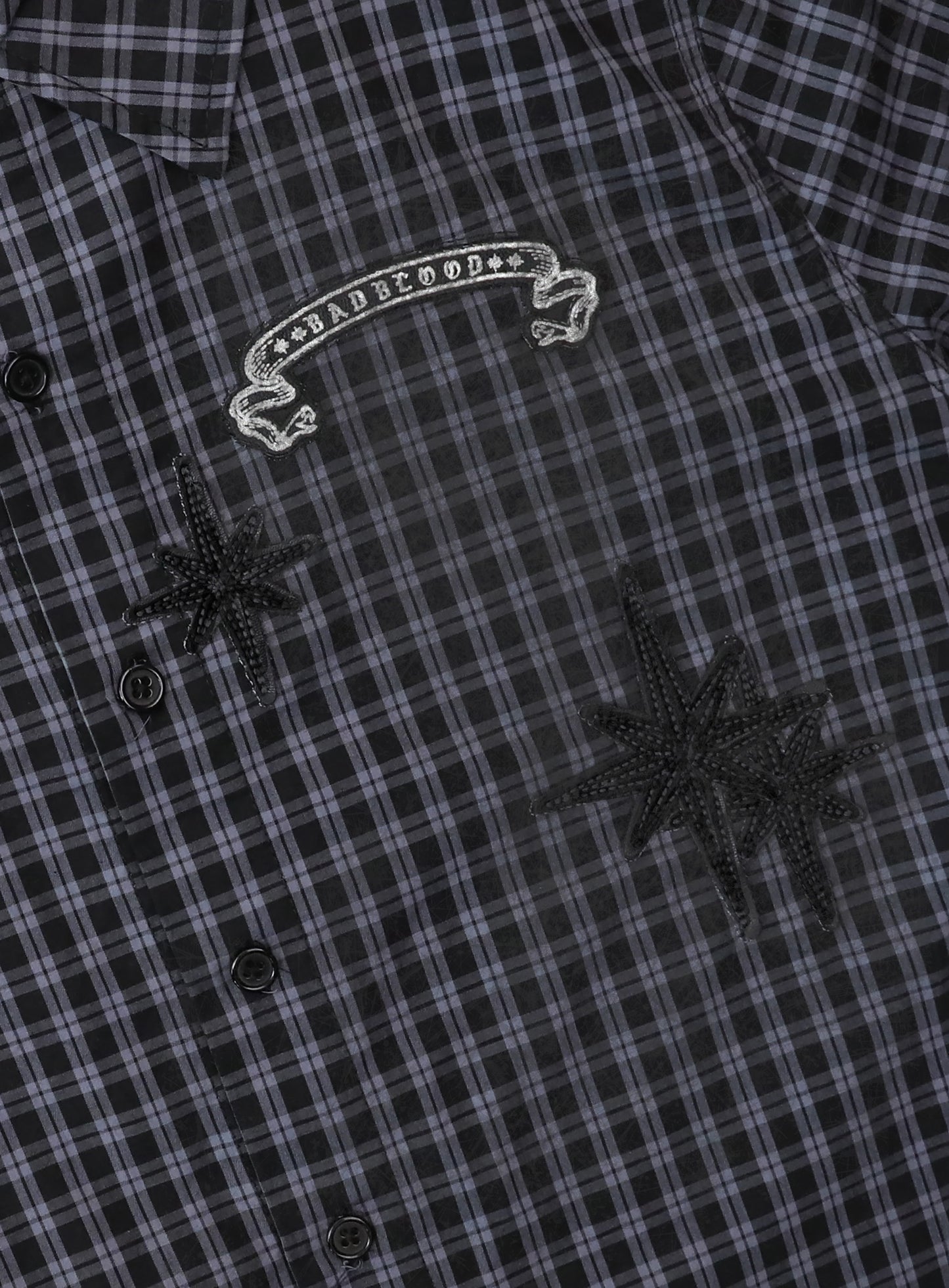 Cosmo Graphic Short Sleeve Shirt - Charcoal Blue Check