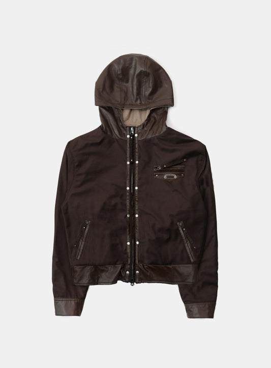 Viper91 Contrast Hooded Blouson - Brown