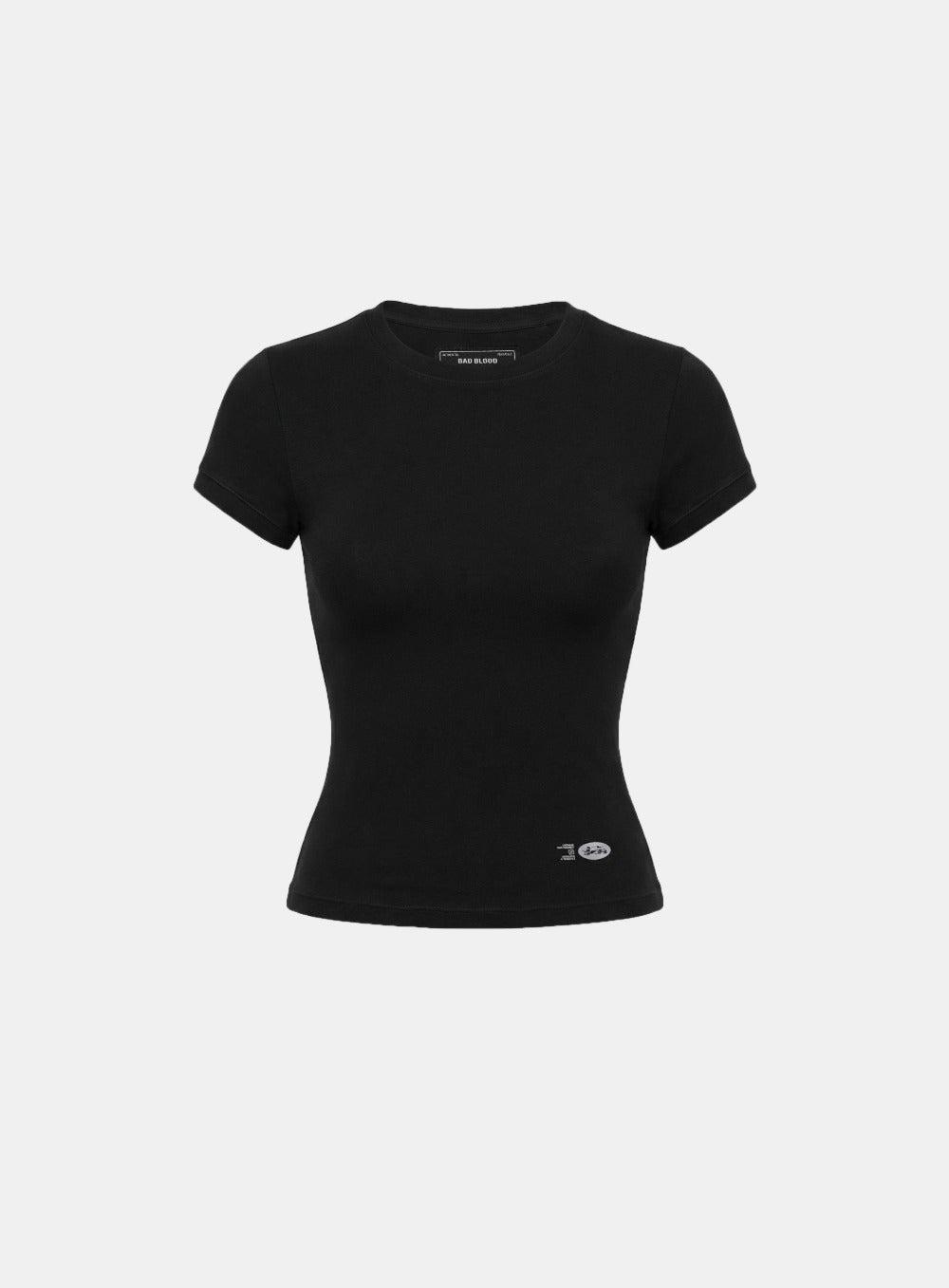 [w-tee26-055] BS Cotton Jersey Fitted Short Sleeve T-Shirt - Black