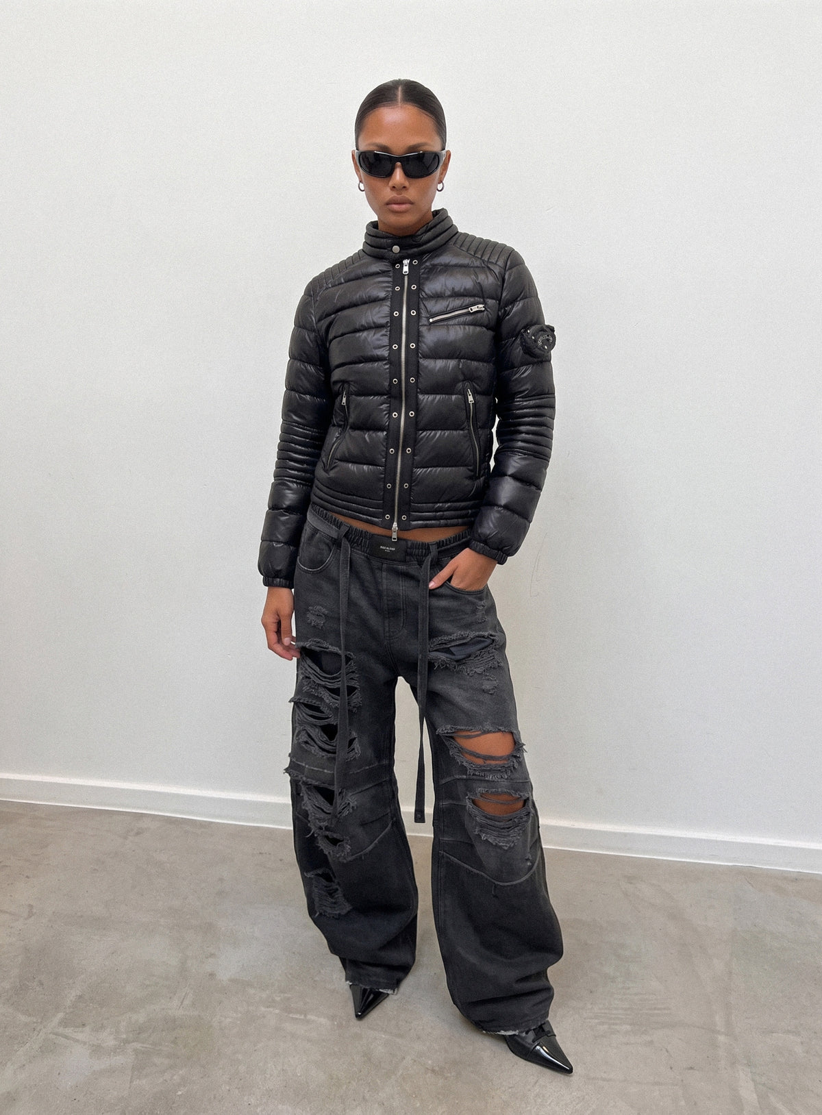 [﻿PREORDER] [w-jkt26-090] Viper 411 Midweight Biker Puffer V2 – Black
