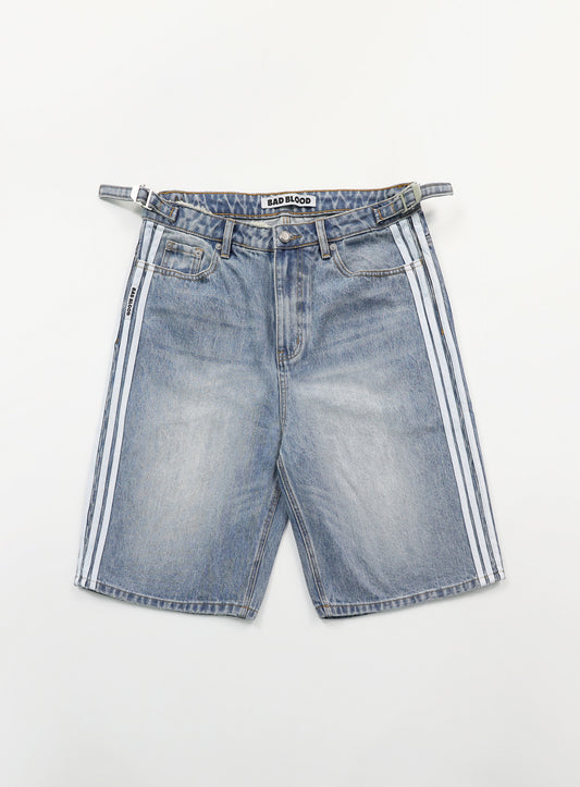 Billy Track Bermuda Jeans Baggy Fit - Blue