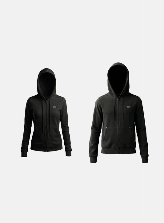 [w-hde26-015] BS Soft Terry Zip-Up Hoodie - Black