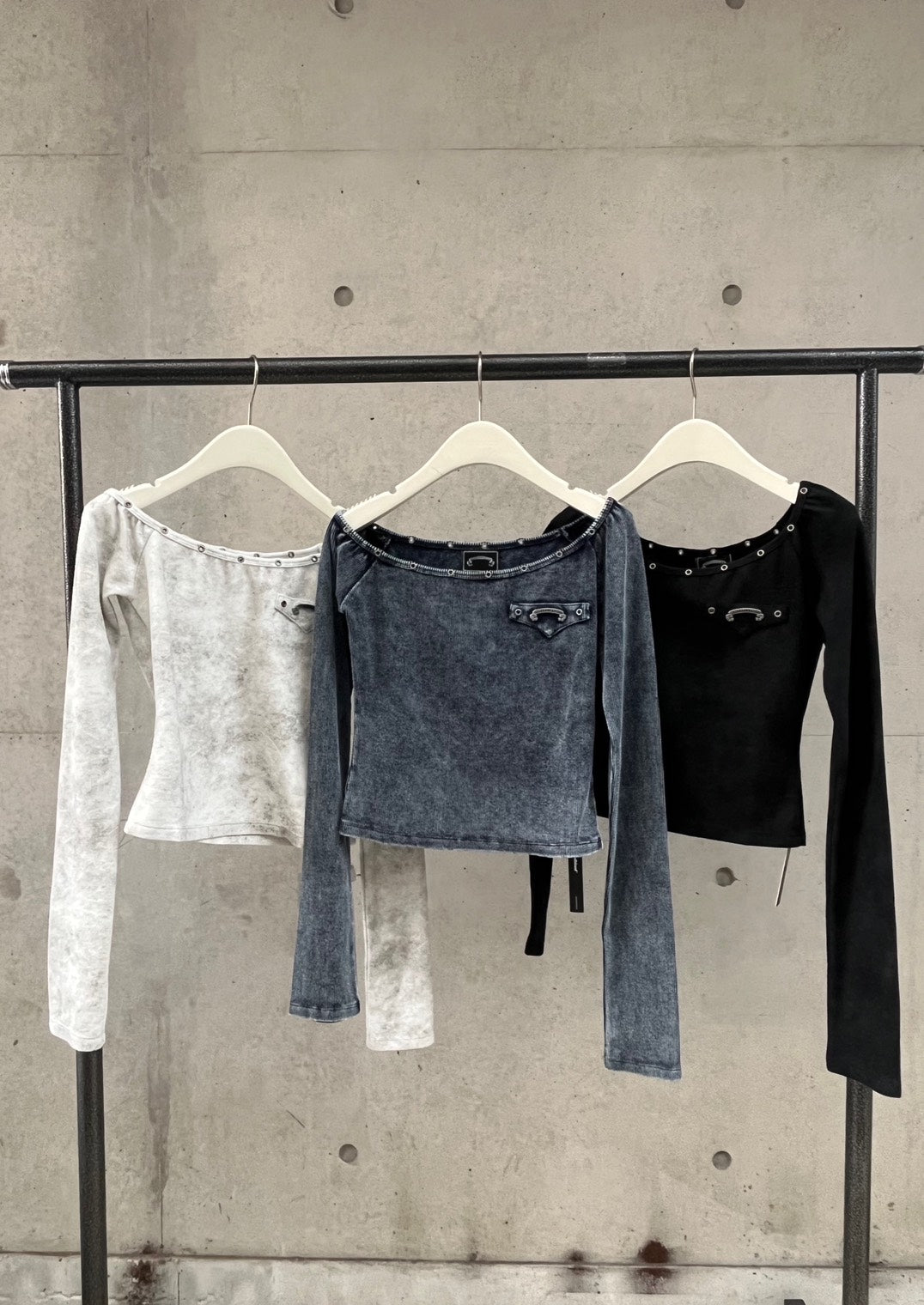 Studded Cosmo Patch Asymmetric Top