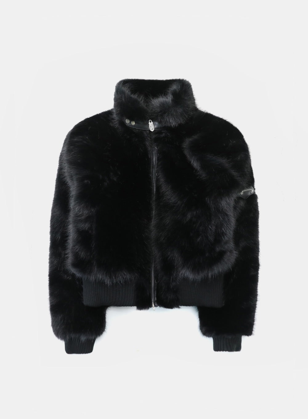 [w-jkt25-054] Viper81 High Neck Fur Jacket - Black