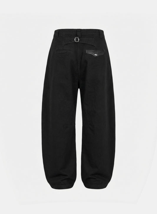 [w-pts26-003] Mystic Formal Curved Chino Pants - Black