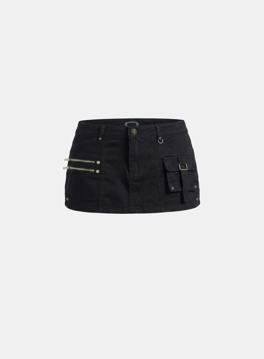 [w-skt26-017] Alpha 1 Utility Cargo Skirt - Black