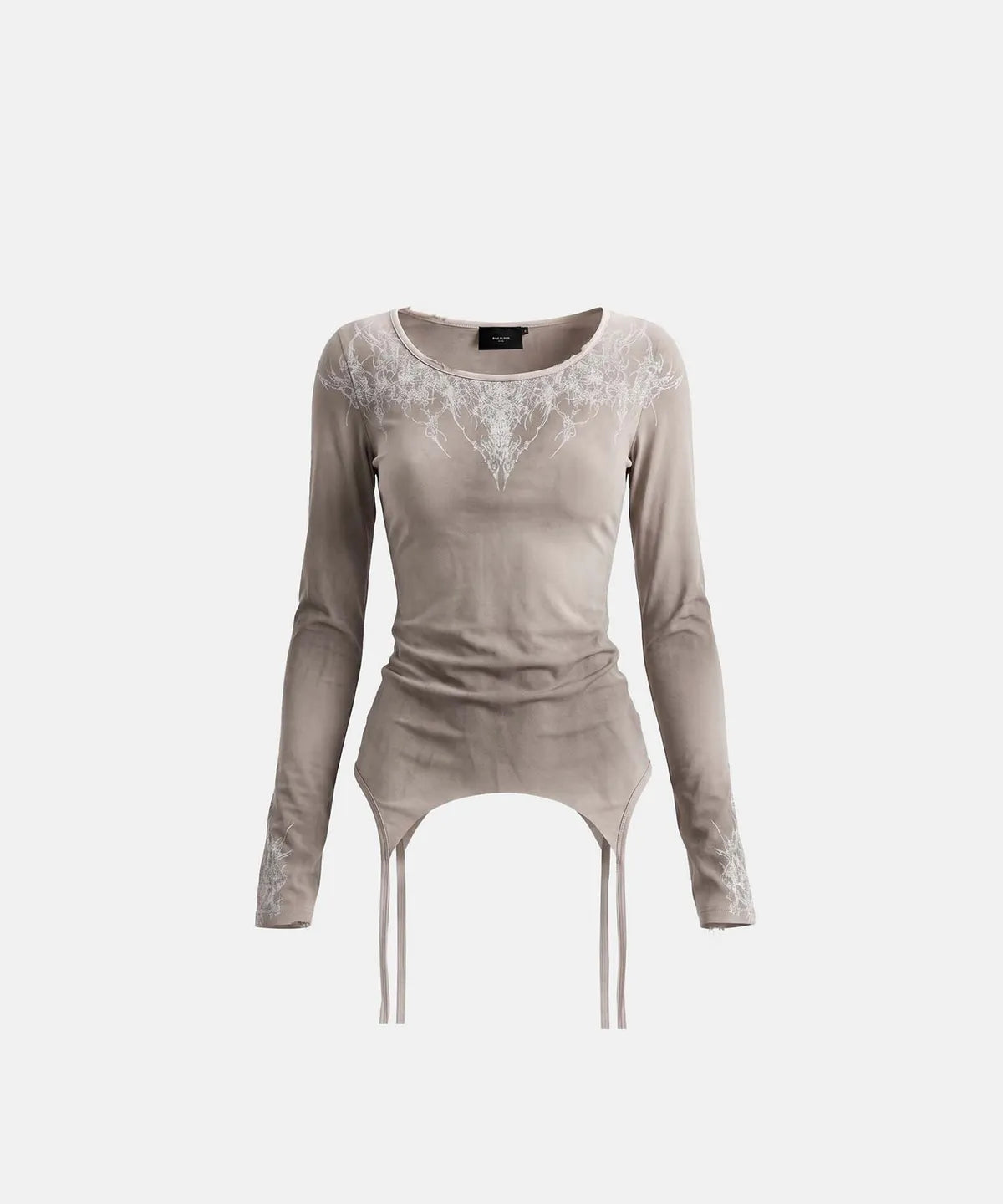 [w-tee26-298] T.M.V. Workshop Dark Tattoo Loose Fit Long Sleeve - Gray