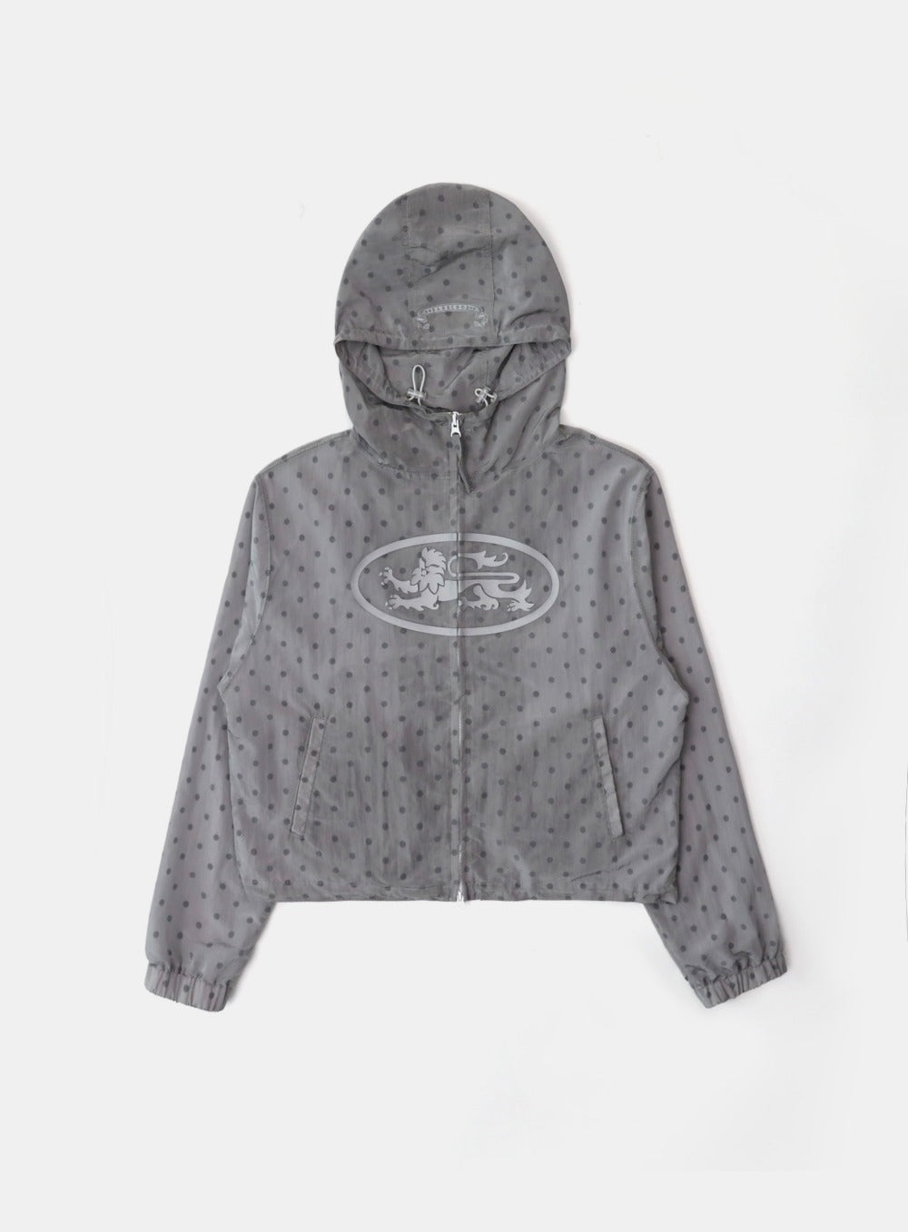 Mystic Nylon Reflective Hooded Zip-Up - Grey Dot