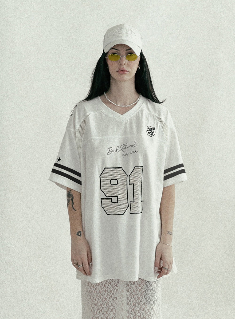 Crochet 91 Football Jersey Large Fit - White