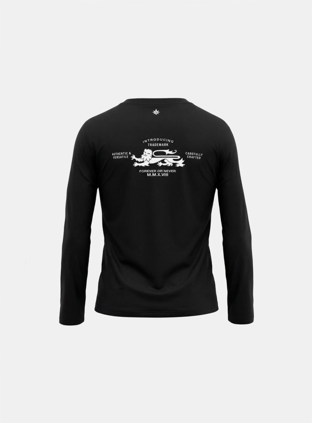 [w-tee26-073] Lion Slim Long Sleeve T-Shirt - Black