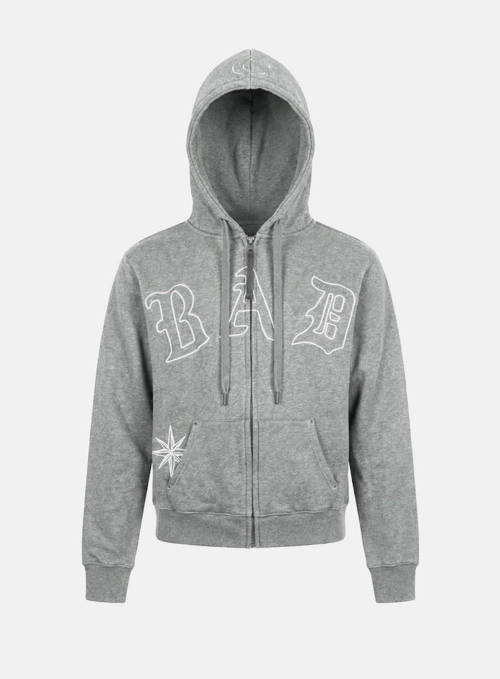 [w-jkt26-002] Titan Stroke Zip-Up Hoodie - Gray