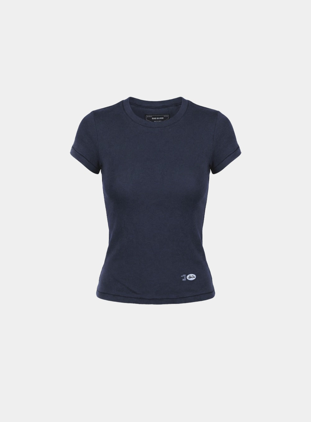 [w-tee26-052] BS Cotton Jersey Fitted Short Sleeve T-Shirt - Navy