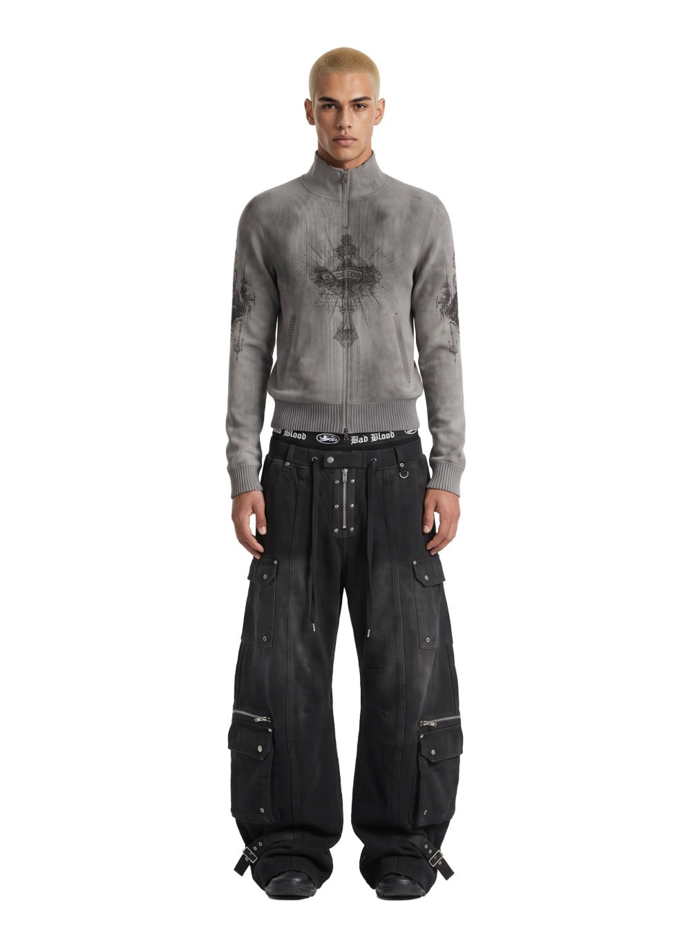 [w-jkt26-071] TMV SAINT DOMINIC Full-Zip Knit Track Top - Charcoal