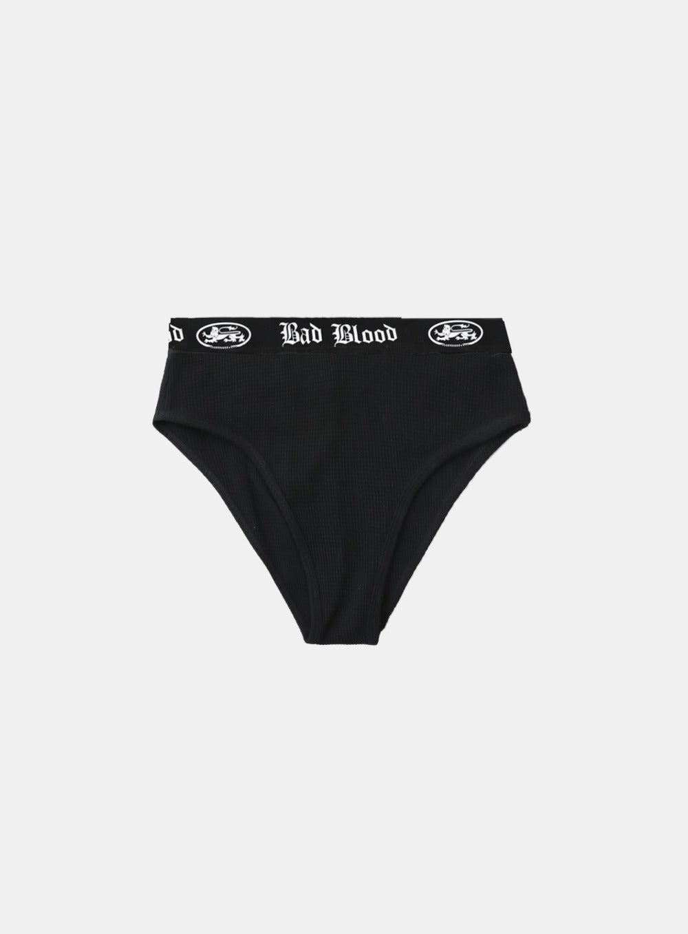 [w-pnt25-011] Mystic Waffle Knit Briefs - Black