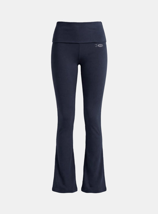 [w-pts26-029] BS Cotton Jersey Essential Fold-Over Bootcut Pants - Navy