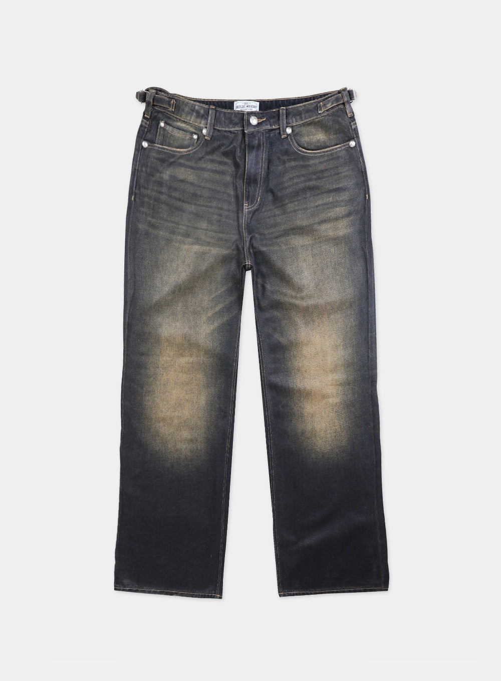 0097 Daddy Badge Coated Jeans - Dark Rust