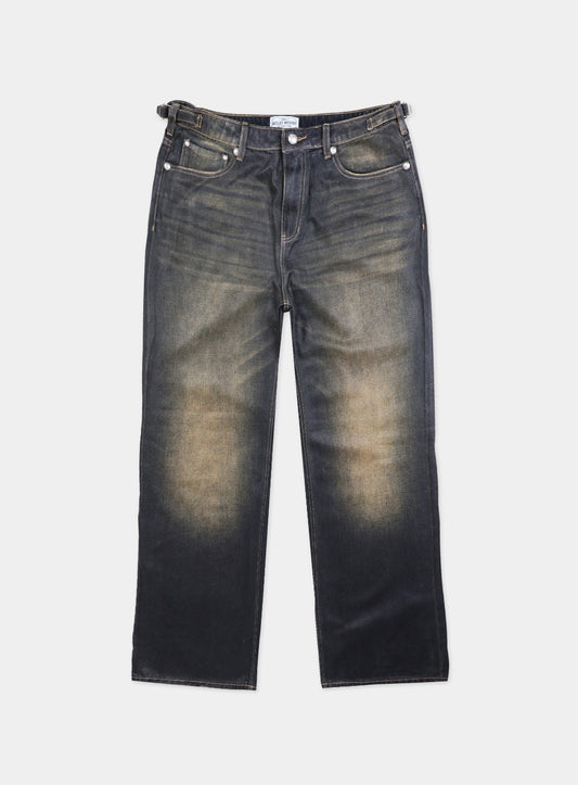 0097 Daddy Badge Coated Jeans - Dark Rust